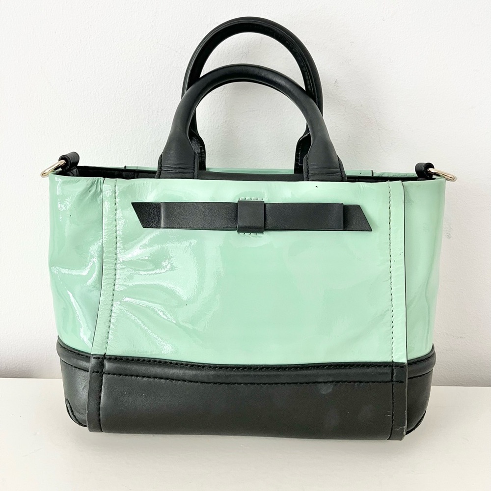 Kate Spade Gigi Chelsea Park Bow Clutch Crossbody Purse Bag Coastline Mint Green